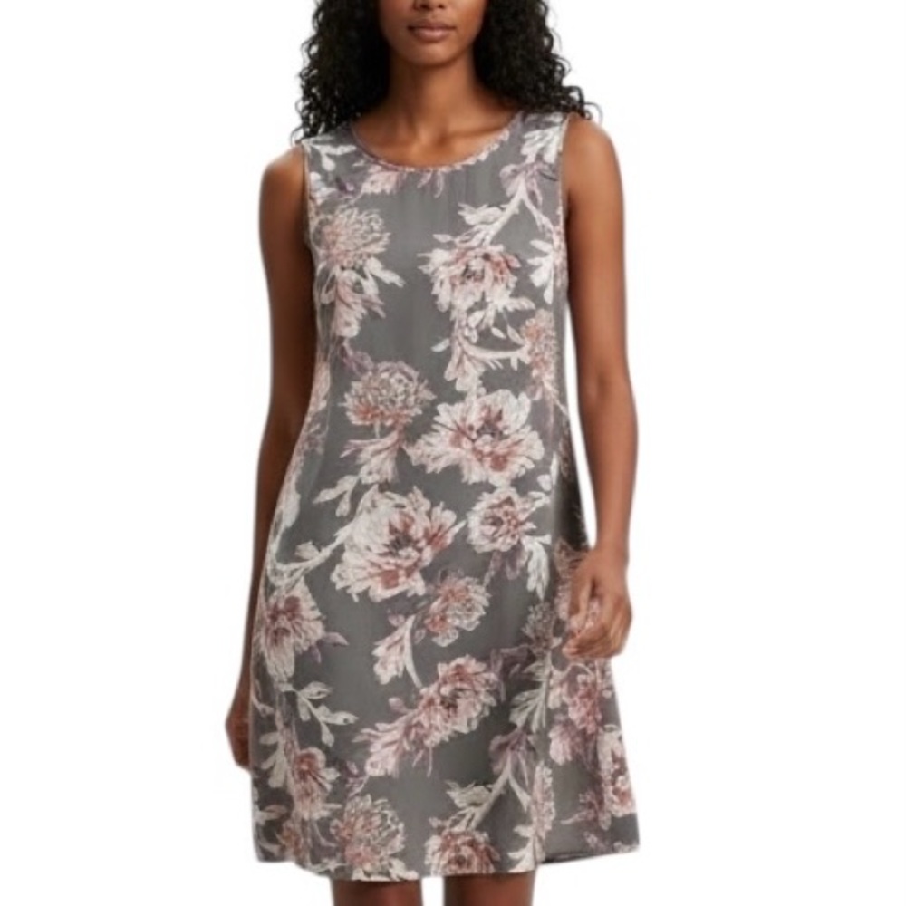 A-Line Dress by HALOGEN Grey Meadow Floral Sz XS